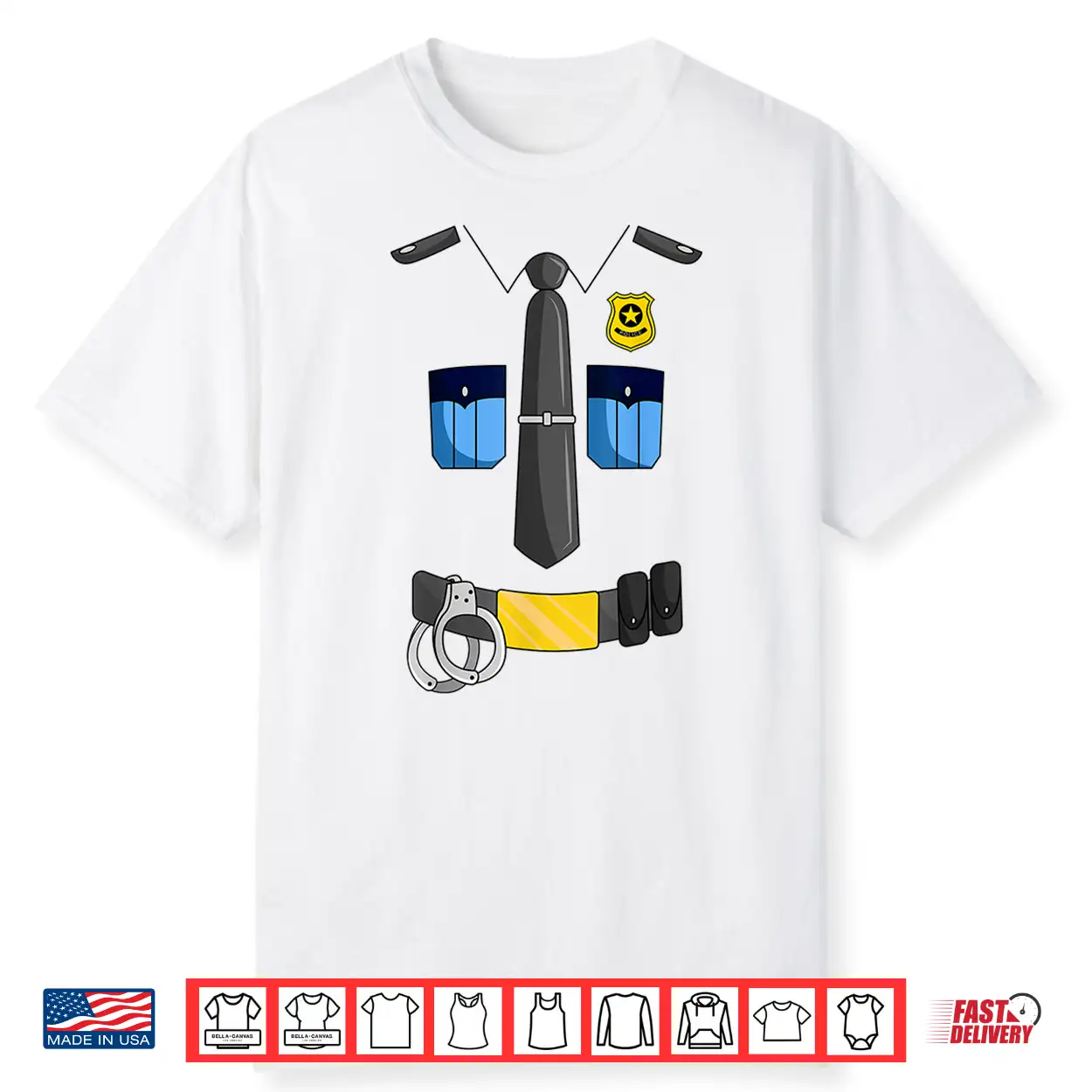 Police Officer Costume Policeman Cop Sheriff Halloween Shirt Police Officer Costume Policeman Cop Sheriff Halloween Shirt