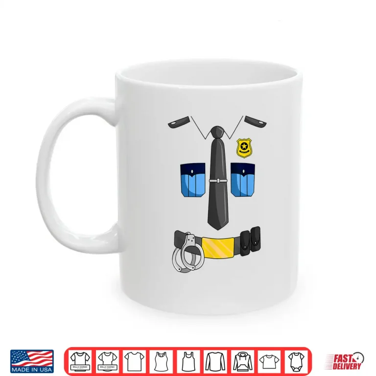 Mug Police Officer Costume Policeman Cop Sheriff Halloween Shirt