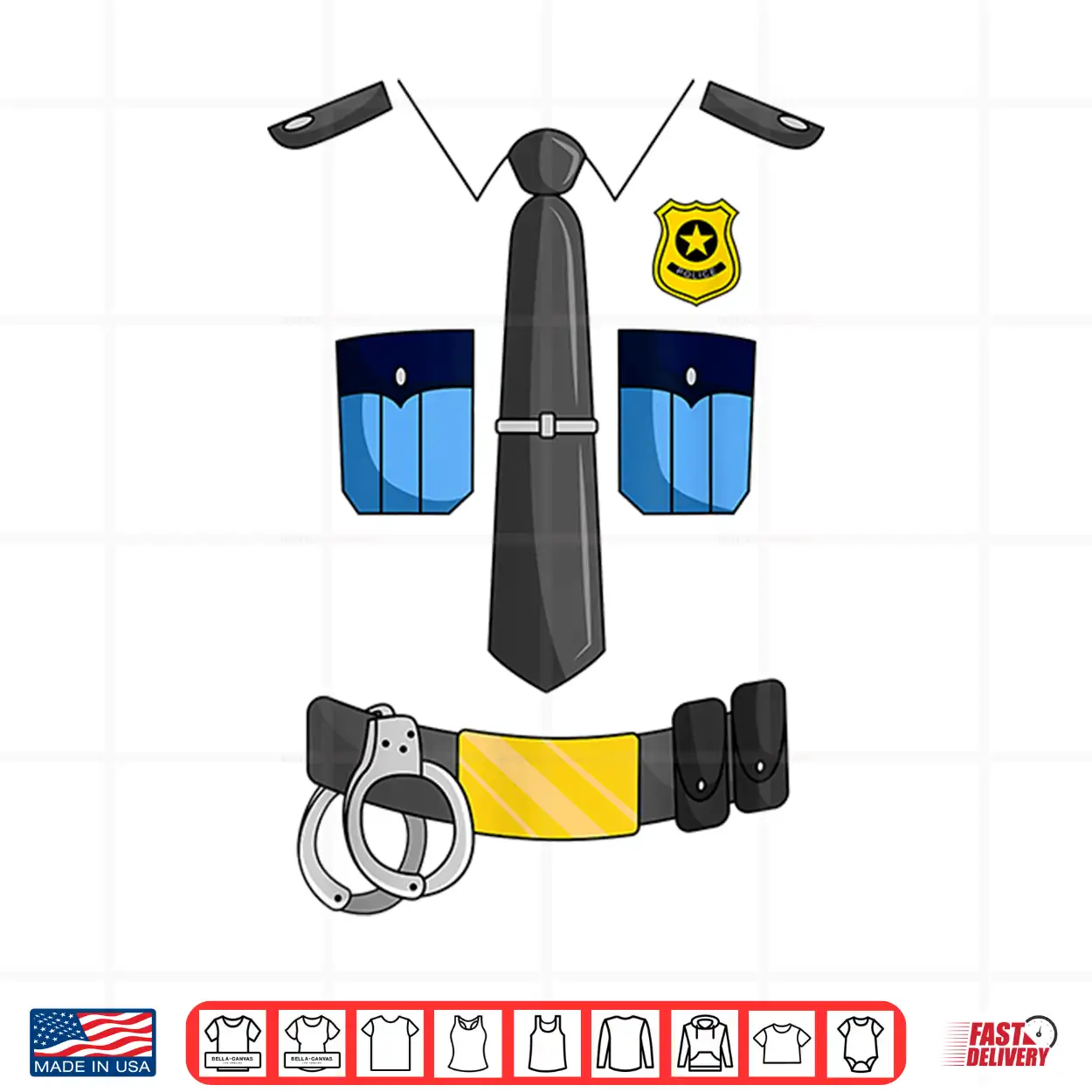 Police Officer Costume Policeman Cop Sheriff Halloween Shirt Police Officer Costume Policeman Cop Sheriff Halloween Shirt