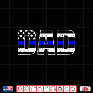 Design Police Parent Shirt Thin Line in Blue Parent Father Gift Shirt