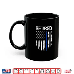 Mug Retired Police Officer With American Flag Retirement Shirt