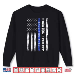 Sweatshirt Back the Blue Thin Blue Line American Flag Police Shirt
