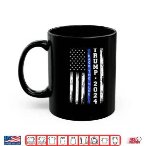 Mug Back the Blue Thin Blue Line American Flag Police Shirt