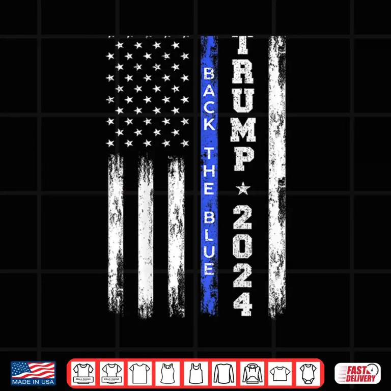 Design Back the Blue Thin Blue Line American Flag Police Shirt