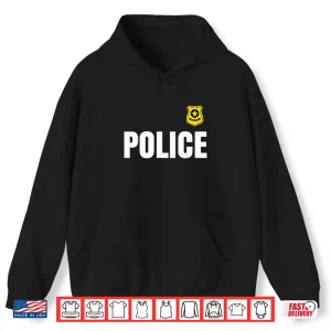 Hoodie Cute Blue Police Costume Officer Halloween Ready Shirt
