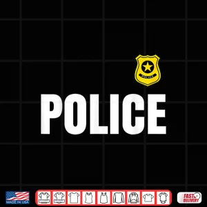 Design Cute Blue Police Costume Officer Halloween Ready Shirt