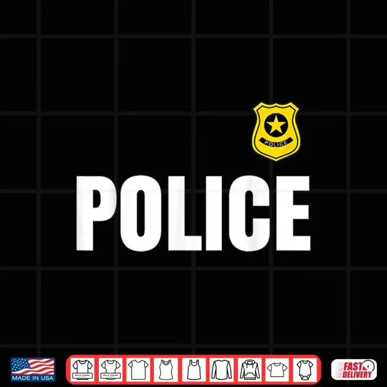 Design Cute Blue Police Costume Officer Halloween Ready Shirt