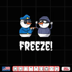 Design Funny Police Officer Freeze Snowman Policeman Christmas Shirt