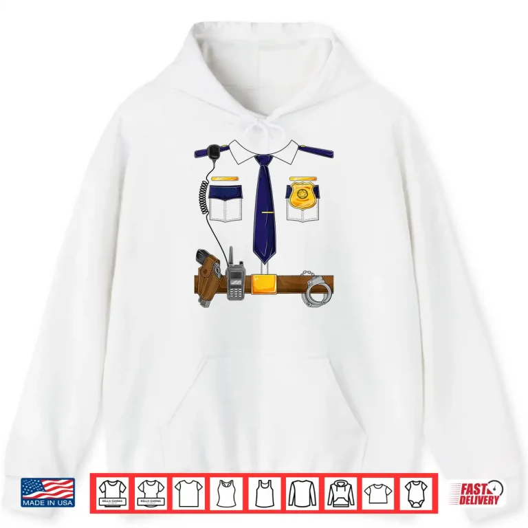 Hoodie Halloween Police Costume Policeman Police Officer Shirt