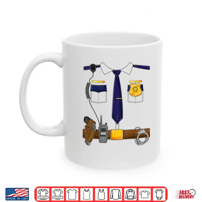 Mug Halloween Police Costume Policeman Police Officer Shirt