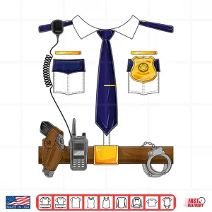 Design Halloween Police Costume Policeman Police Officer Shirt