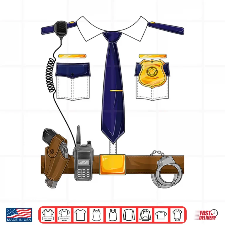 Design Halloween Police Costume Policeman Police Officer Shirt