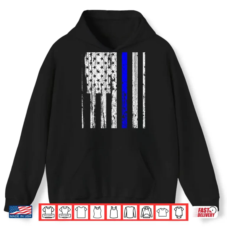 Hoodie K 9 Police Officer USA Flag Shirt LEO Cops Law Enforcement
