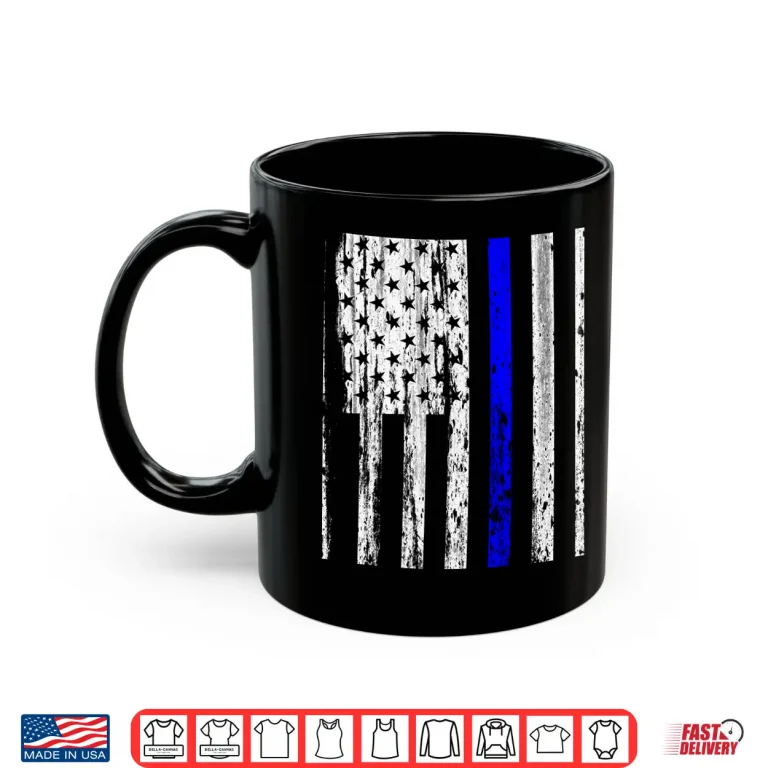 Mug K 9 Police Officer USA Flag Shirt LEO Cops Law Enforcement