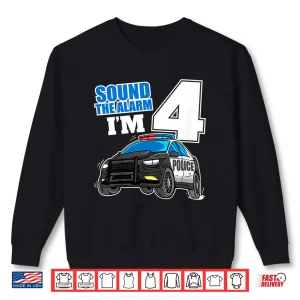 Sweatshirt Police Car 4th Birthday 4 Cop Policeman Officer Shirt