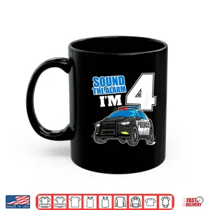 Mug Police Car 4th Birthday 4 Cop Policeman Officer Shirt