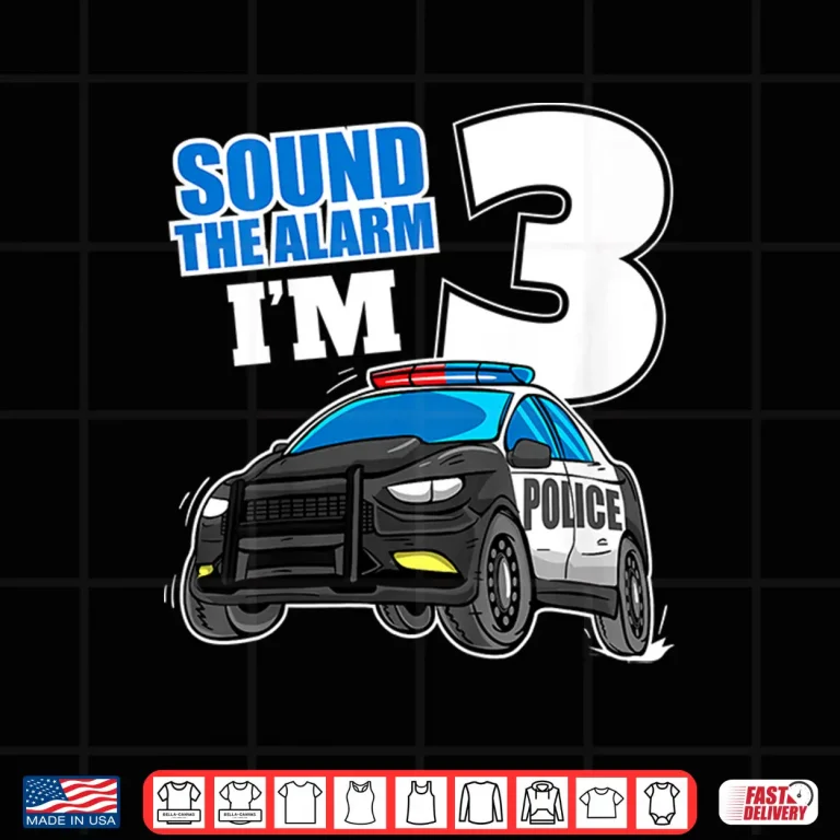 Design Police Car 3rd Birthday 3 Cop Officer Shirt