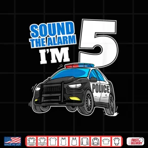 Design Police Car 5th Birthday 5 Cop Policeman Officer Shirt