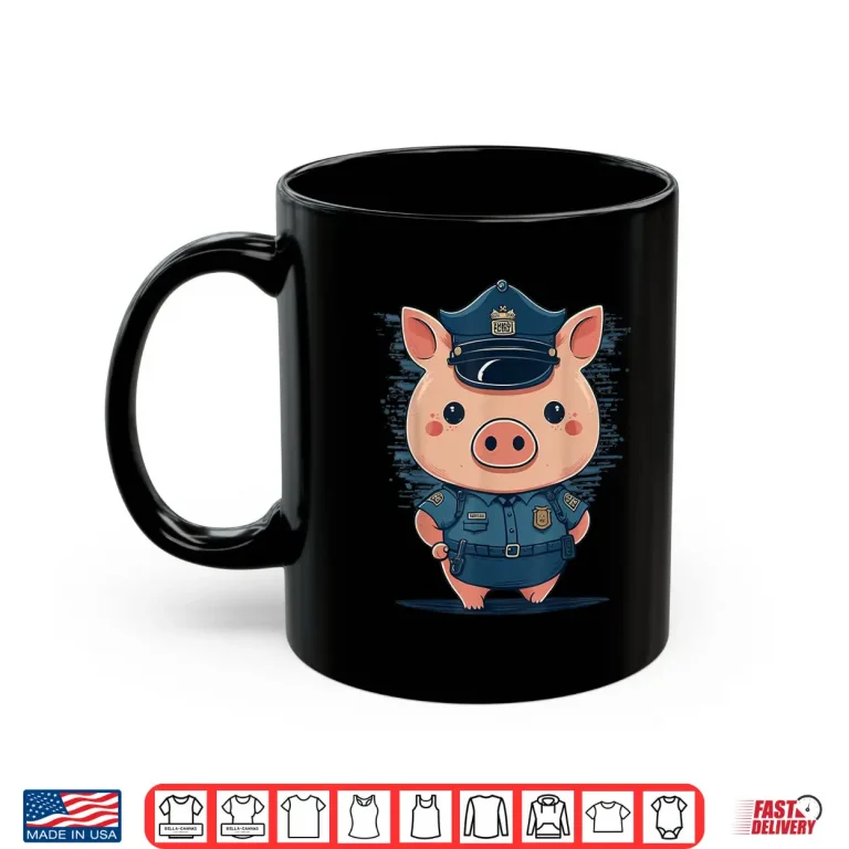 Mug Police Officer Pig Cop on Police Pig Shirt