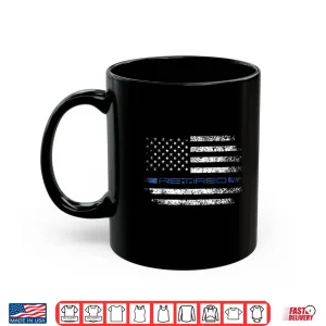 Mug Police Officer Thin Retired Blue Line American Flag Shirt