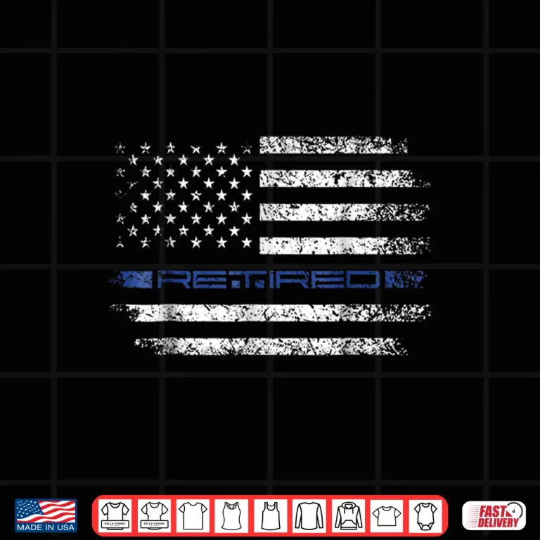 Design Police Officer Thin Retired Blue Line American Flag Shirt