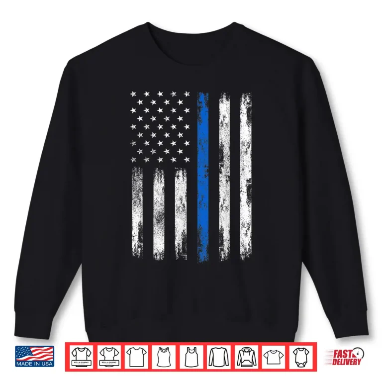 Sweatshirt USA Flag Police Support Patriotic Law Enforcement Officer Shirt