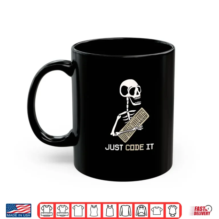 Mug Funny Skeleton Programmer Software Developer Coder Code It Shirt