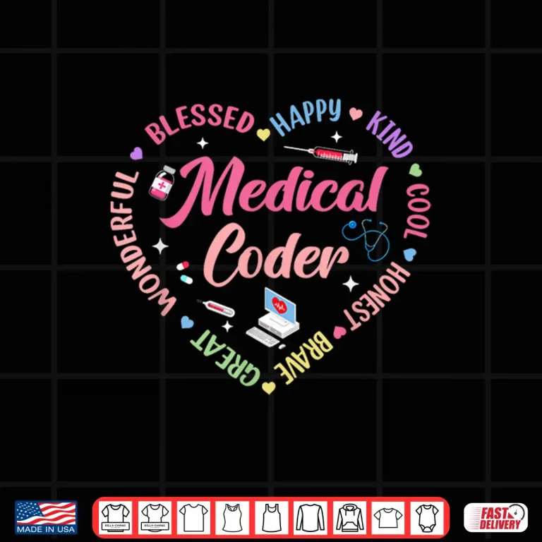 Design Medical Coder Heart Hospital Nurse Coder And Biller Shirt