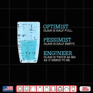 Optimist Pessimist Engineer Glass It Computer Tech Men Women Shirt 4 Design Optimist Pessimist Engineer Glass It Computer Tech Men Women Shirt