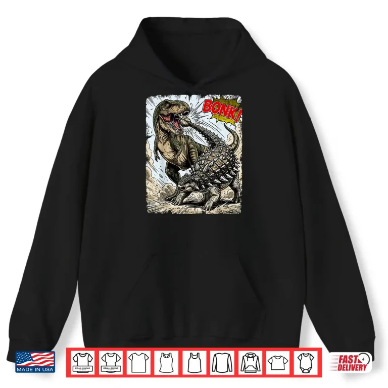Hoodie Bonk Dinosaur Prehistoric Ankylosaurus Dino Meme Shirt