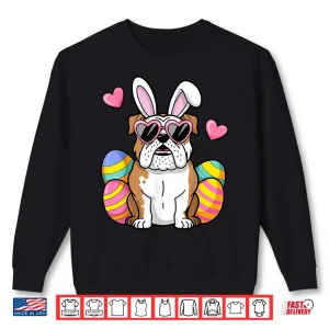 Sweatshirt English Bulldog Dog Easter Bunny Ears Kids Shirt