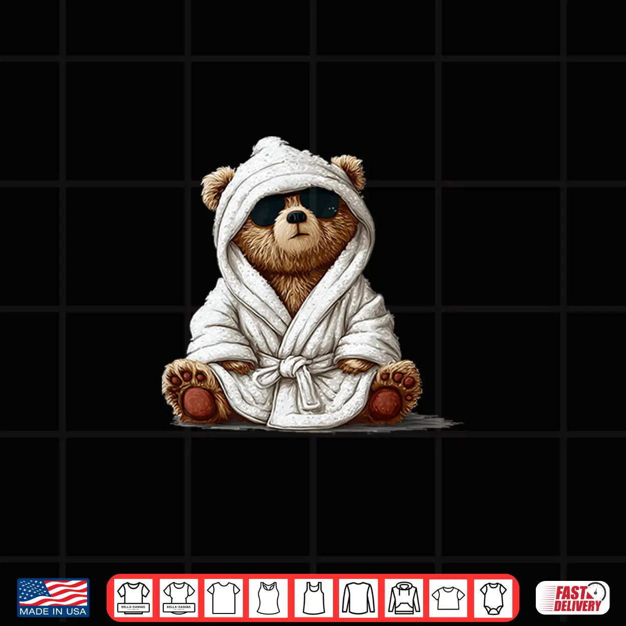 Cool Teddy Bear In Bathrobe Graphic Shirt Cool Teddy Bear In Bathrobe Graphic Shirt