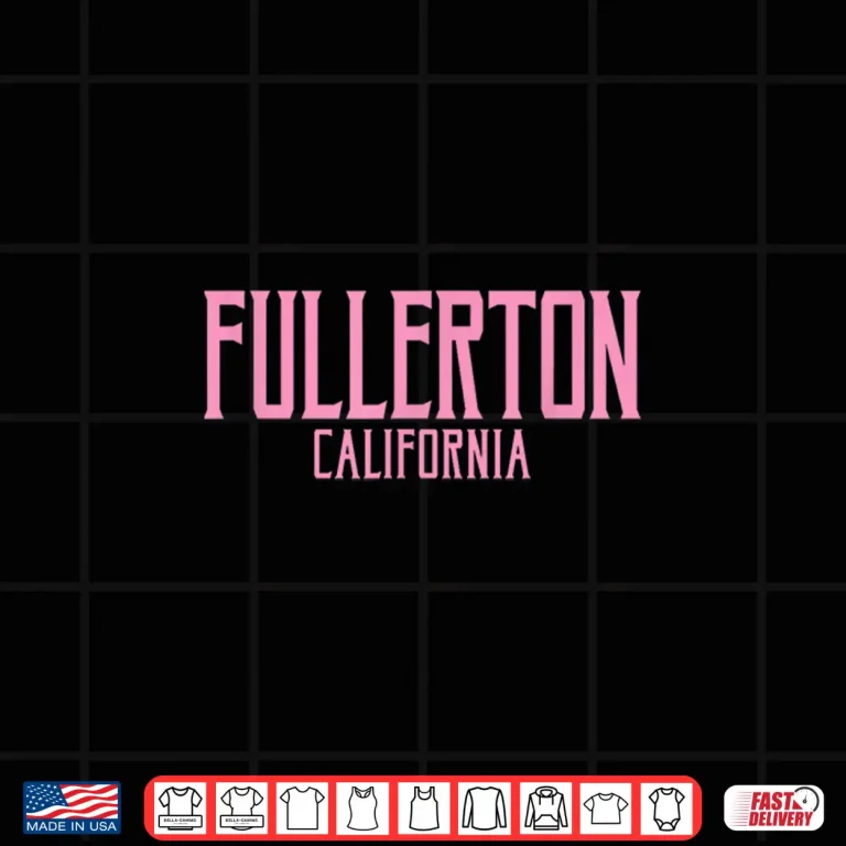 Design Fullerton California Text Pink Print Shirt