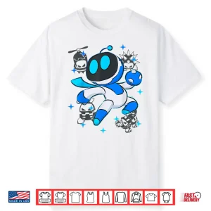 Astrobot Playstation’S Astro Bot Fighting Enemies In Space Shirt