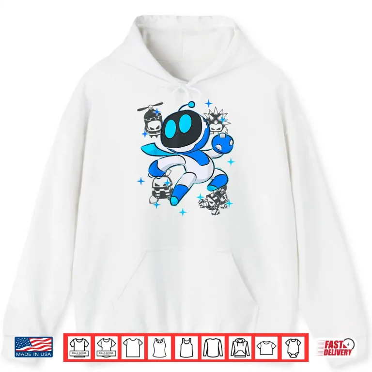 Hoodie Astrobot Playstations Astro Bot Fighting Enemies In Space Shirt