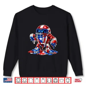 Sweatshirt Football Lover Puerto Rico Flag Football Drip Graphic Shirt