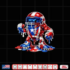 Design Football Lover Puerto Rico Flag Football Drip Graphic Shirt