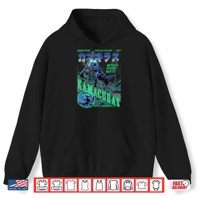 Hoodie Godzilla Kamacuras Vintage Monster Poster Movie Shirt