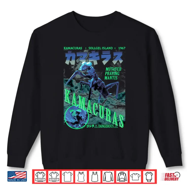 Sweatshirt Godzilla Kamacuras Vintage Monster Poster Movie Shirt
