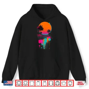 Retro Sunset Palm Trees Summer Beach Graphic Shirt 1 Hoodie Retro Sunset Palm Trees Summer Beach Graphic Shirt