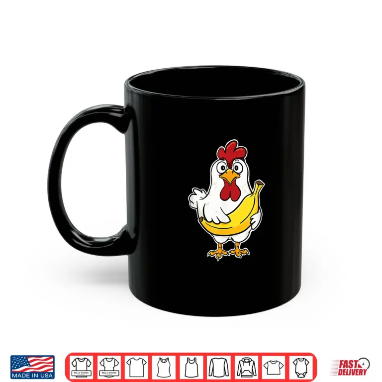 Mug Surprised Chicken Banana Funny Fruit Animal Mashup Shirt