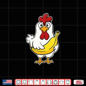Design Surprised Chicken Banana Funny Fruit Animal Mashup Shirt