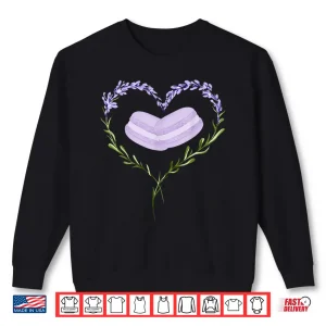 Sweatshirt Cute Lavender Flower Heart Macaron Botanical Nature Lover Shirt