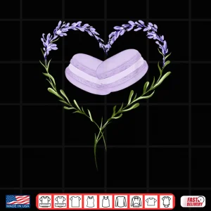 Design Cute Lavender Flower Heart Macaron Botanical Nature Lover Shirt