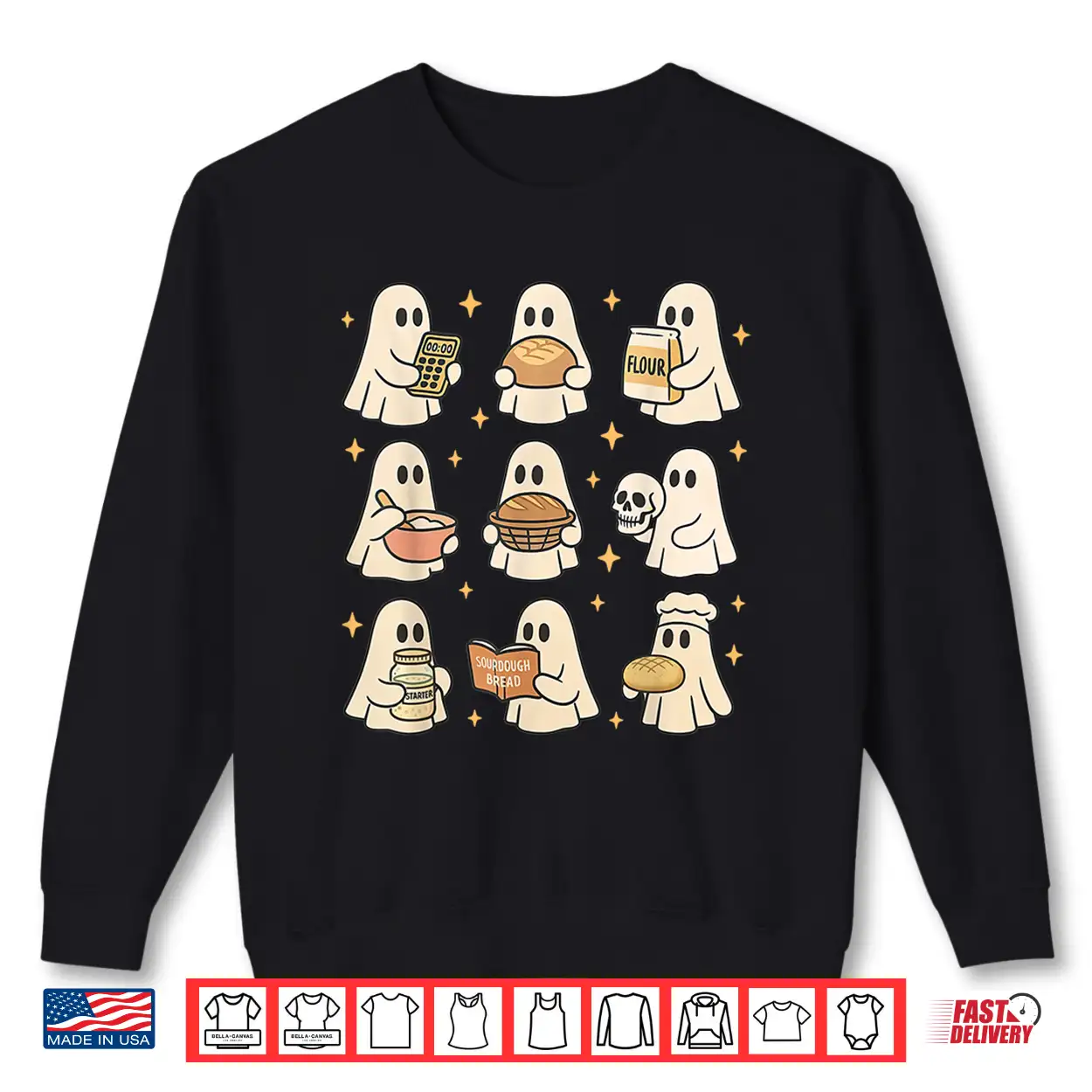 Sourdough Bread Halloween Ghost Homemaker Baking Baker Shirt Sourdough Bread Halloween Ghost Homemaker Baking Baker Shirt