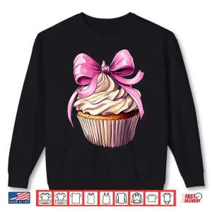 Sweatshirt Coquette Bow Cupcake Baking Baker Pink Shirt 1