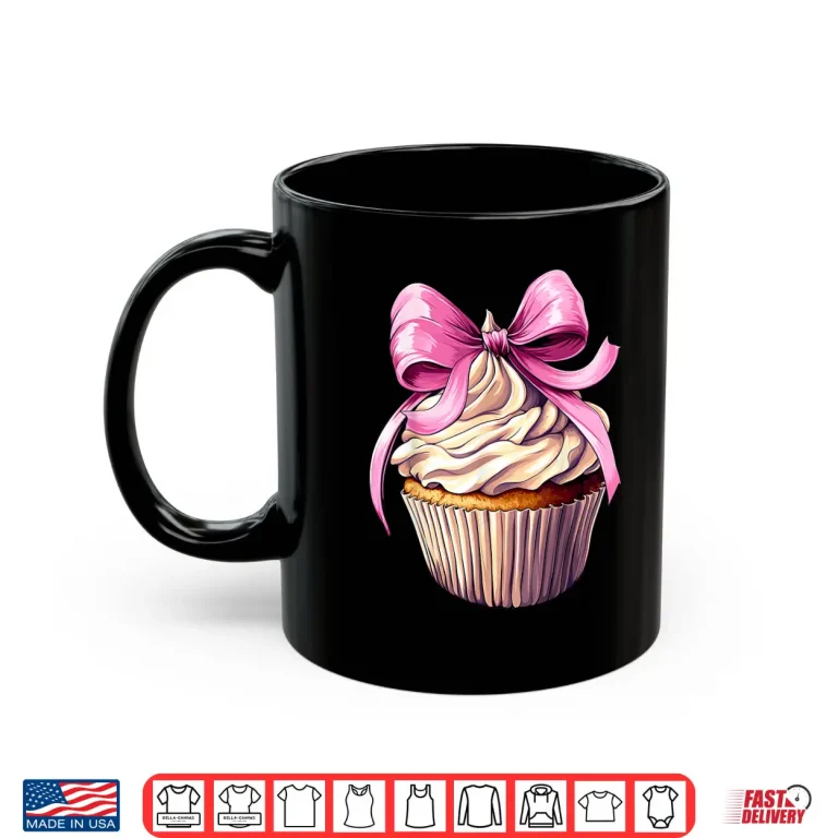 Mug Coquette Bow Cupcake Baking Baker Pink Shirt 1