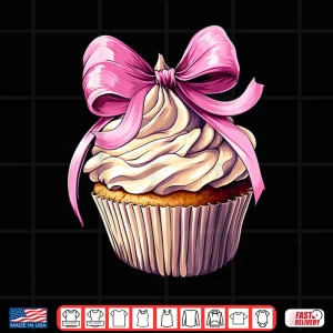Design Coquette Bow Cupcake Baking Baker Pink Shirt 1