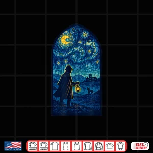 Design Sherlock Holmes Night Art Detective Under Starry Sky Shirt 1