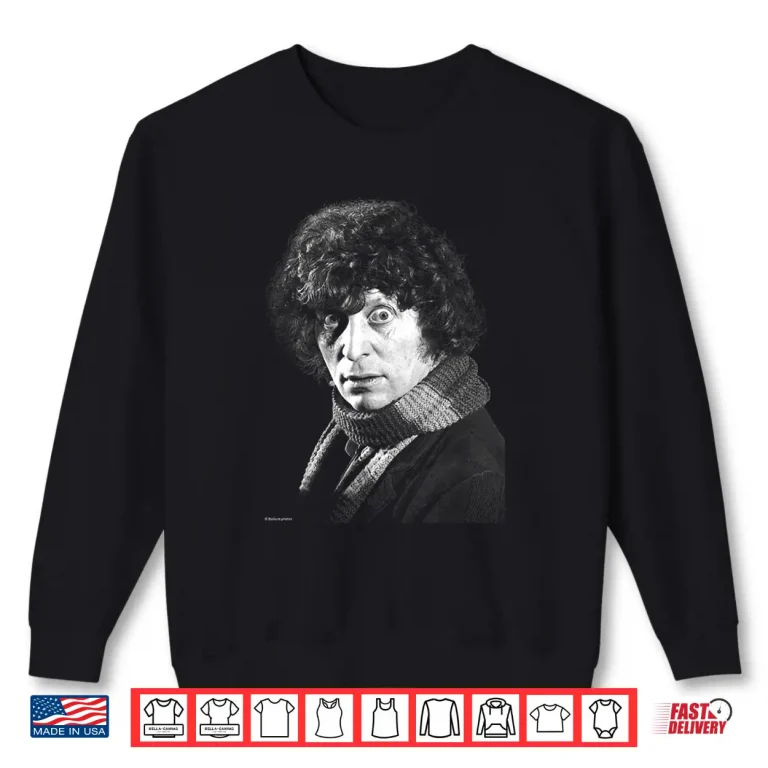 Actor Tom Baker Staring Black White By Allan Ballard Shirt 2 Sweatshirt Actor Tom Baker Staring Black White By Allan Ballard Shirt